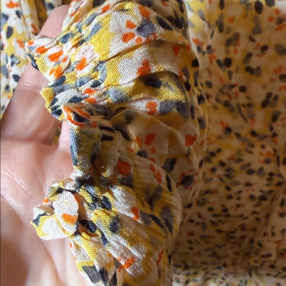 Democracy Romantic Floral Blouse Ruffle Peplum Cottagecore Top M - Picture 5 of 12